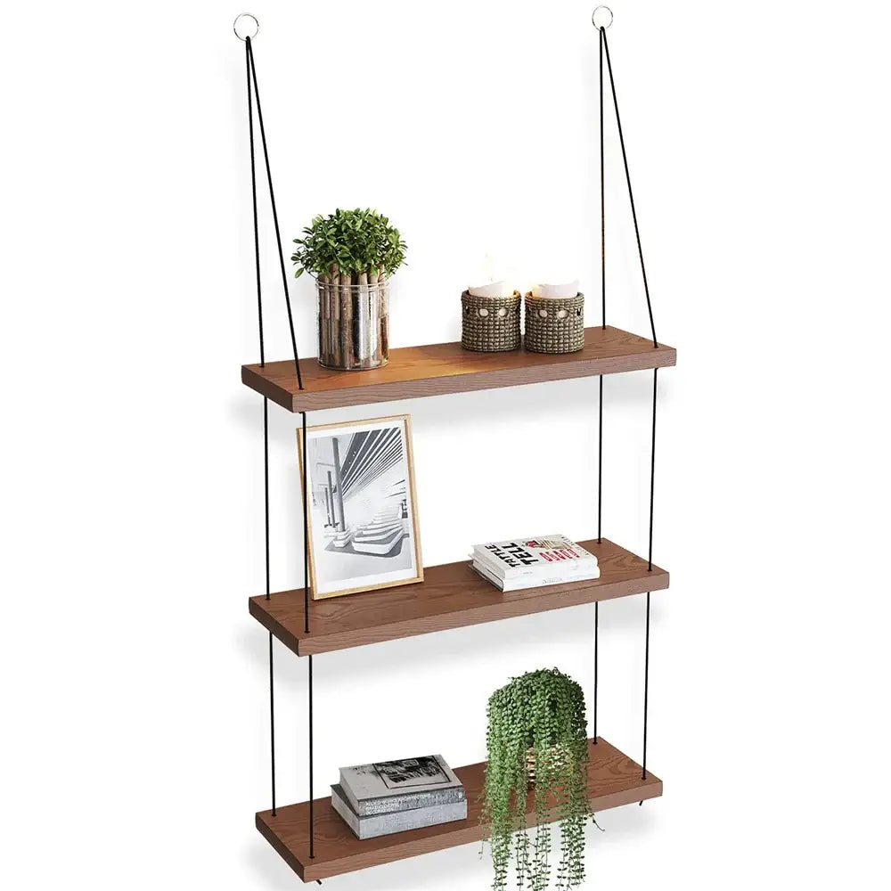 Brown Wood Floating Shelf