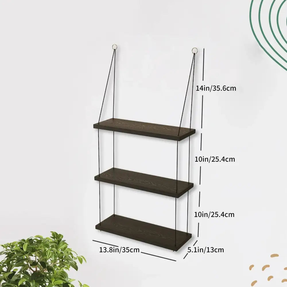 Brown Wood Floating Shelf