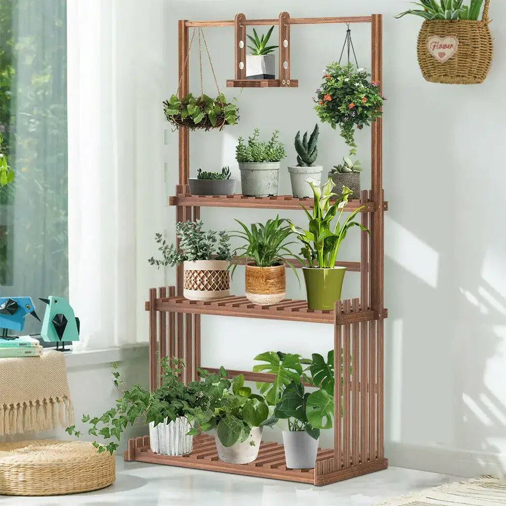 Brown Wood Hanging Shelf