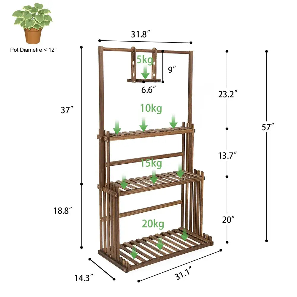 Brown Wood Hanging Shelf