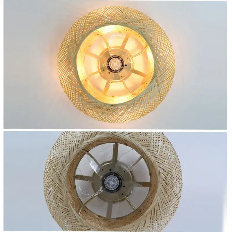 Bamboo Retractable-Blade Bedroom Ceiling Fan