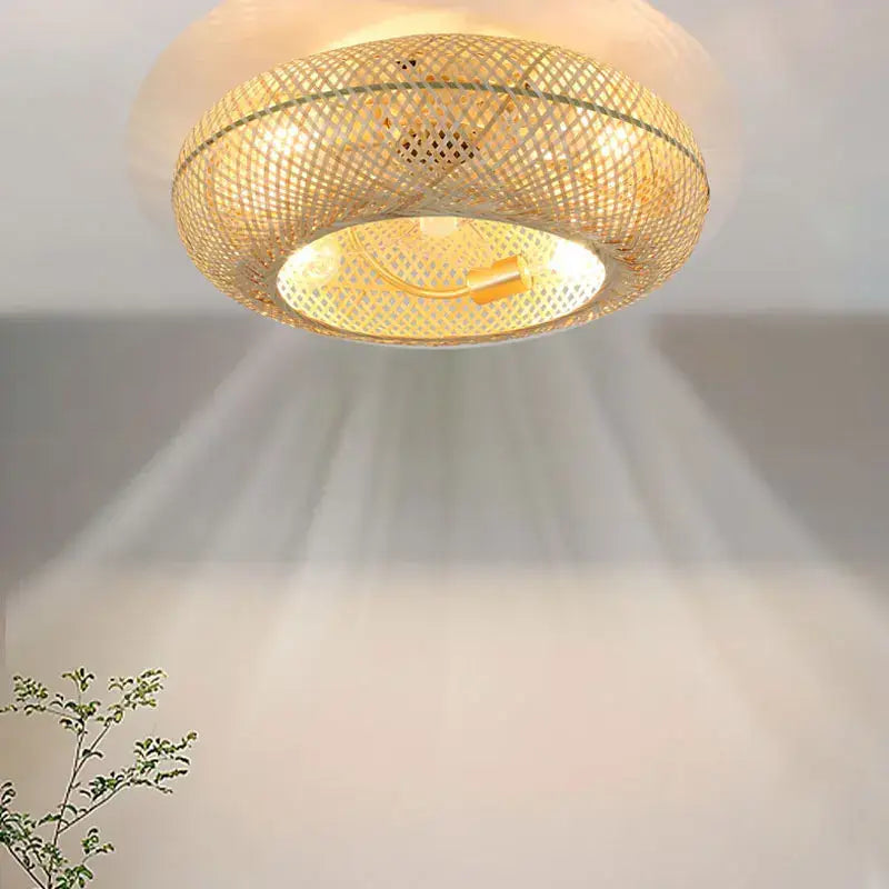 Bamboo Retractable-Blade Bedroom Ceiling Fan