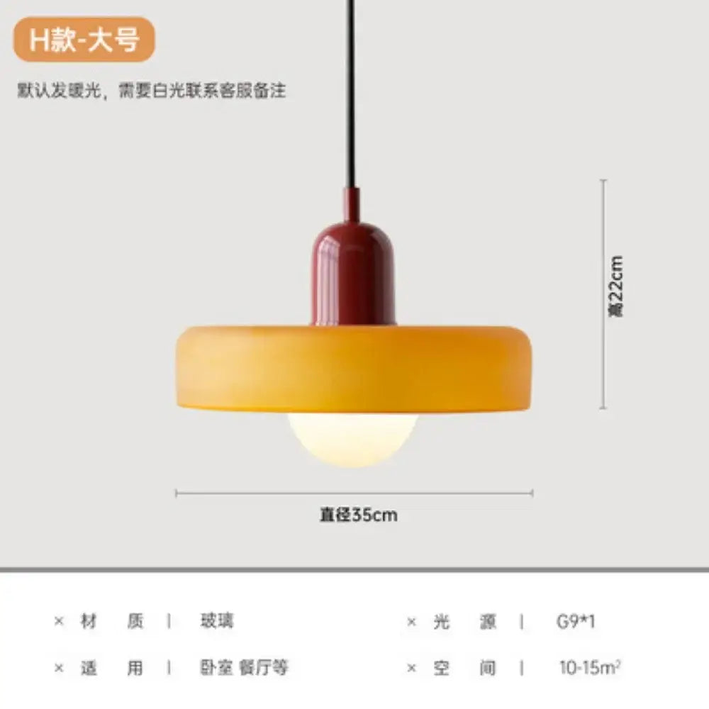 Yellow & olive green nordic canteen chandelier kitchen pendant light
